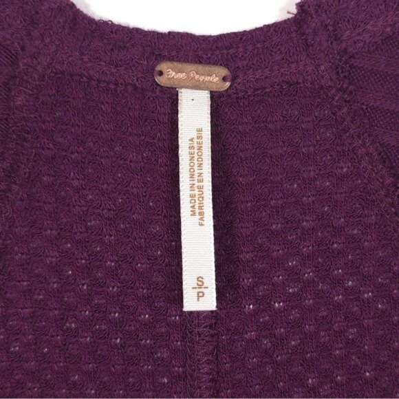 Free People Ventura Thermal Top Oversized Pullover Purple Violet‎  S/P - Picture 6 of 11